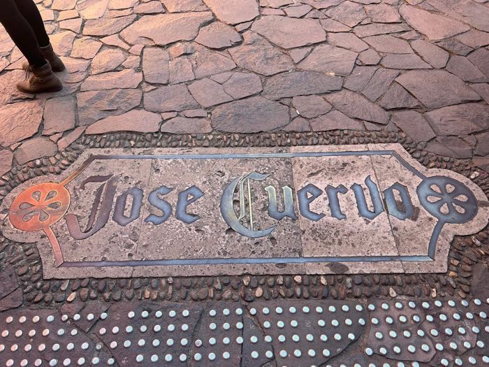 Jose Cuervo mosaic set in a cobblestone street